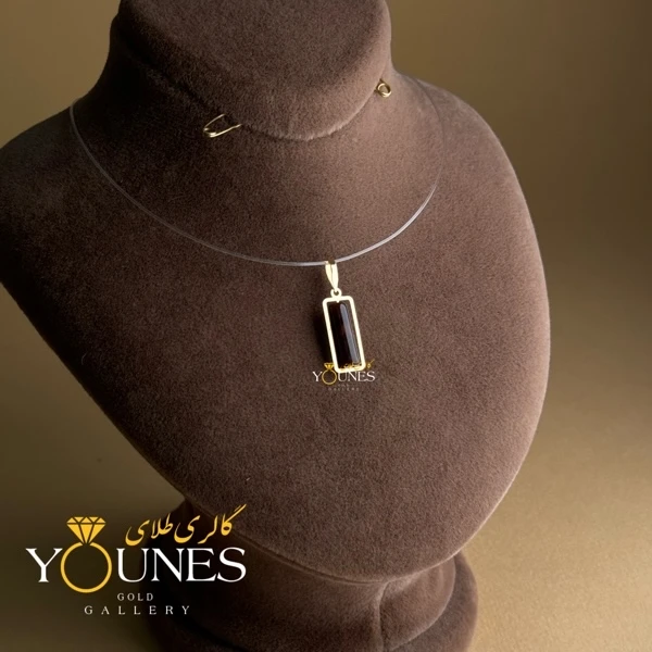 آویز طلا سنگ عقیق روشن